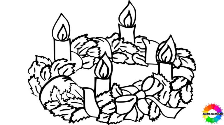 14+ Festliche Adventskranz ausmalbilder für eine Weihnachtszeit