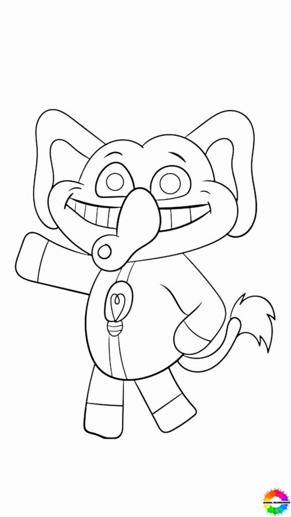 Bubba Bubbaphant coloring pages for little ones Poppy Playtime Happy fans