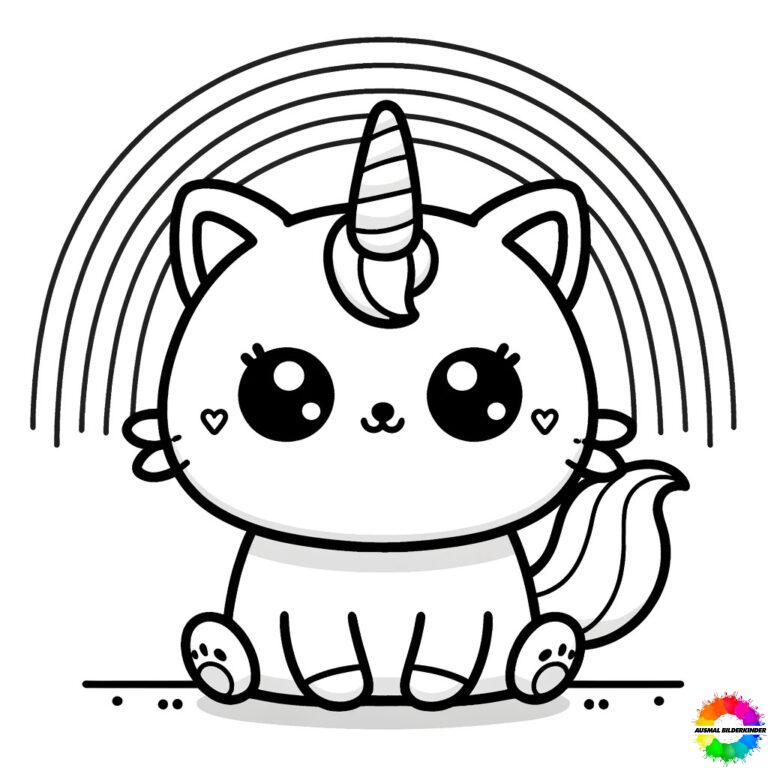 50+ Einhörner Katzen Ausmalbilder zum Ausdrucken – Einfach