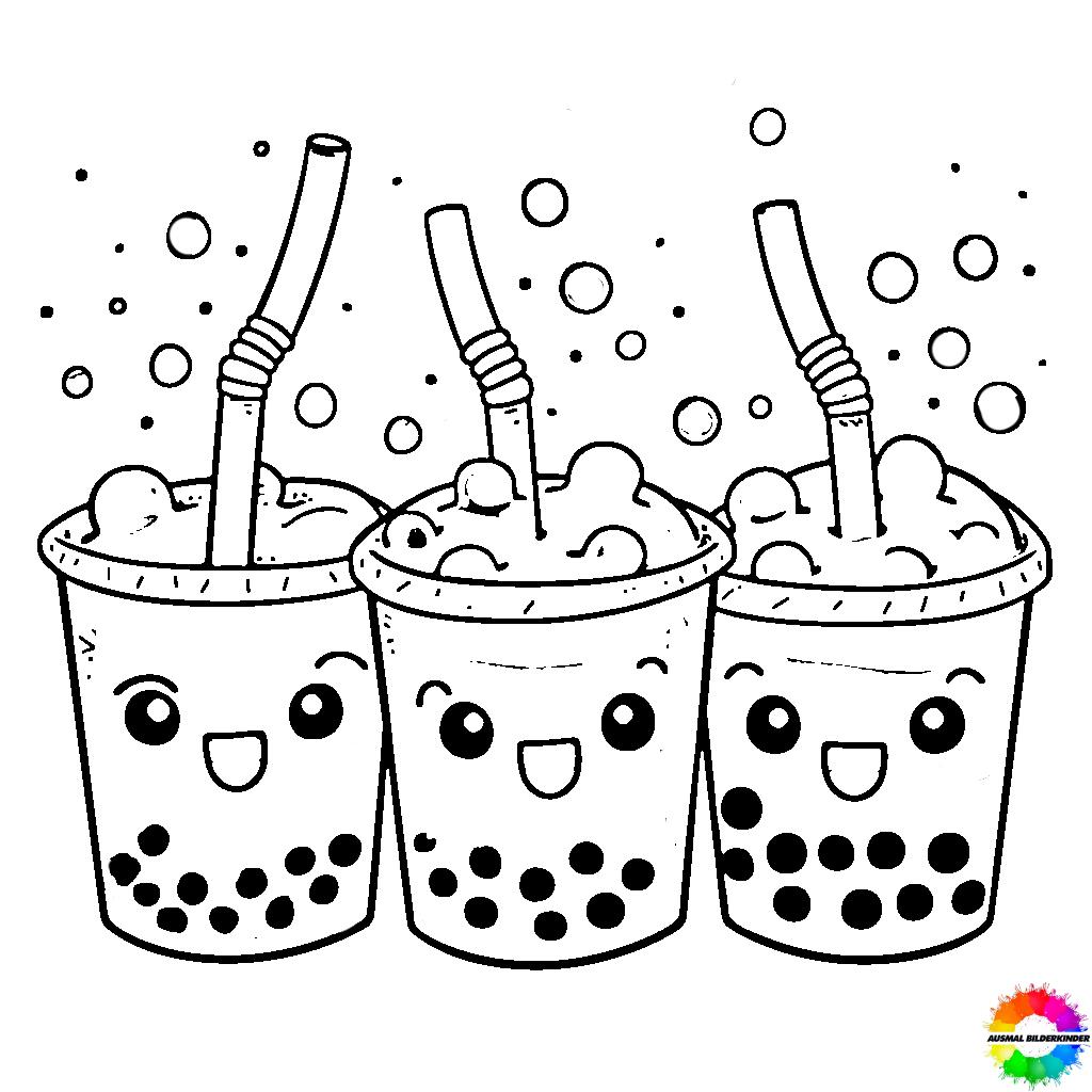 35+ Bubble Tea ausmalbilder kawaii für kinder zum ausmalen