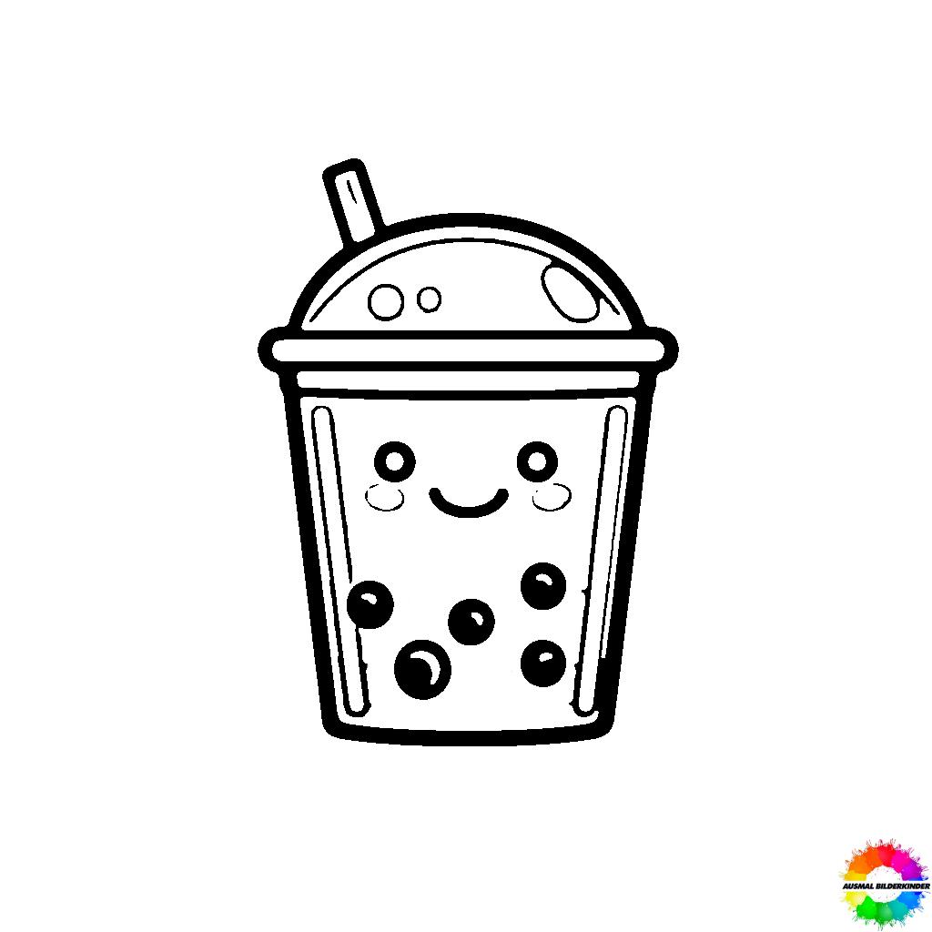 35 Coloriage Bubble Tea Kawaii à colorier pour les enfants